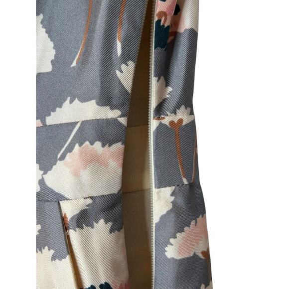 J Crew Collection Thistle Floral Dress Size 6 Silk Multicolor Long Sleeve V-Neck - Picture 4 of 12